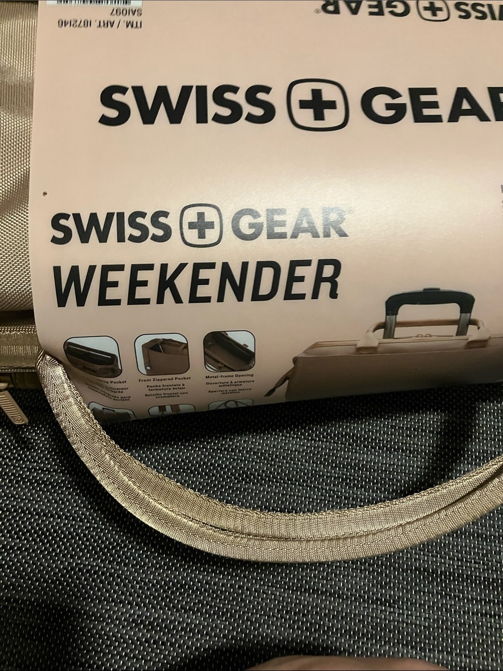 SwissGear Beige Weekender Travel Bag with Tan Handles-measurements in photo - Picture 2 of 10